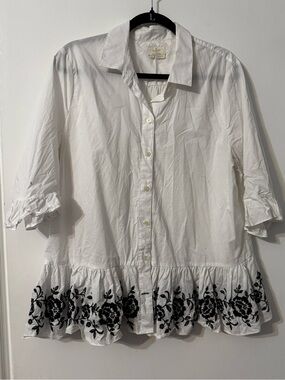 kate spade white classic button-up shirt